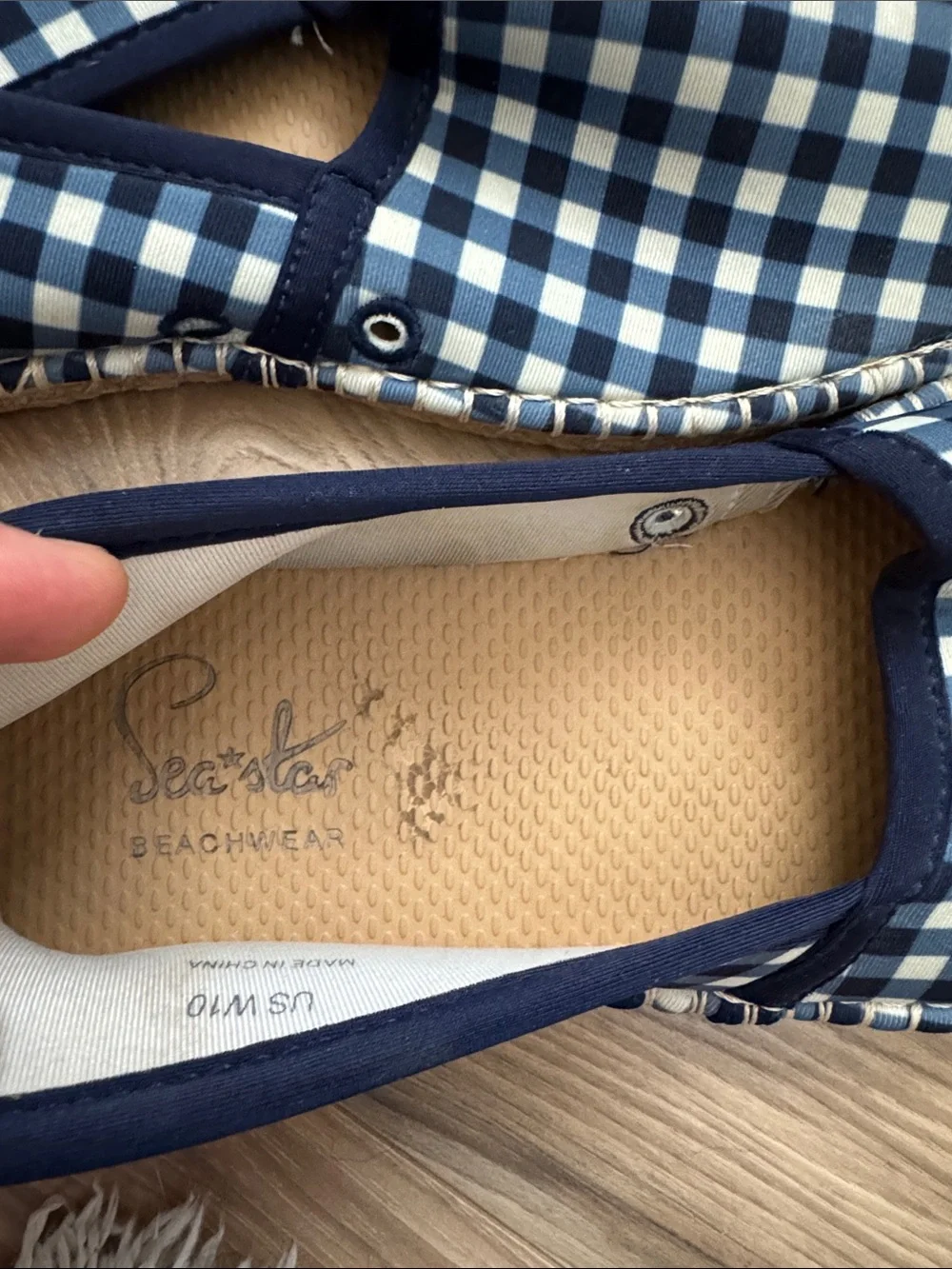 Seastar Beachwear Navy Gingham Women’s Slip-On Espadrilles